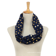 Femme Printemps Été Feuille d&#39;or DOT Impression Scarf Snood (SW146)